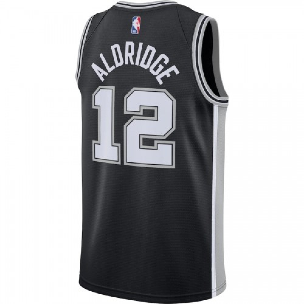 Men's San Antonio Spurs LaMarcus Aldridge #12 Black 2020/21 Swingman Jersey - Icon Edition-Pro Kit Vault | Brand New 26/27 Sports Jerseys